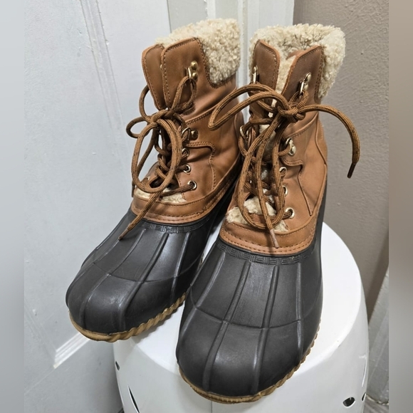 Tommy Hilfiger Rainah Ankle Lace Up Duck Boots Black Brown Women's Size 10M 🌴✌️ - Picture 4 of 9